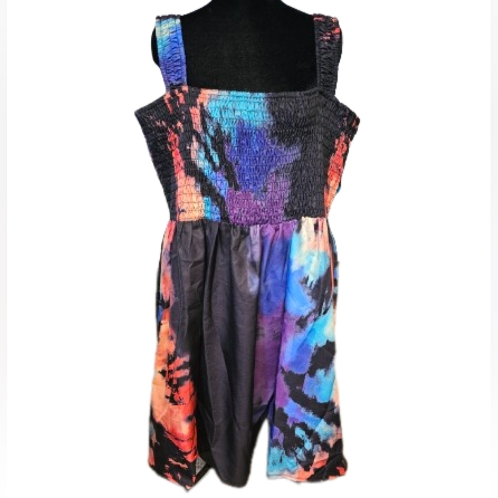 Tye Dye Rushed dress. NWOT